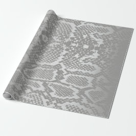Papel De Regalo Glam Python Snake Safari Skina Gris plateado