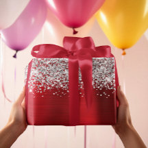 Glam rojo plateado Purpurinoso