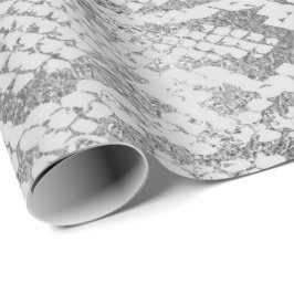 Papel De Regalo Glam Silver Gray Monochrom Python Snake Skake Vip