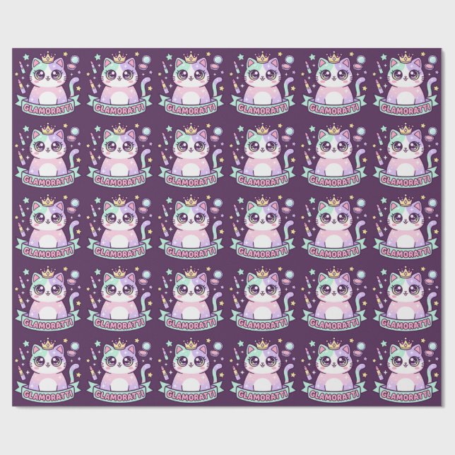 Papel De Regalo Glamoratti Gato (Superficie plana)