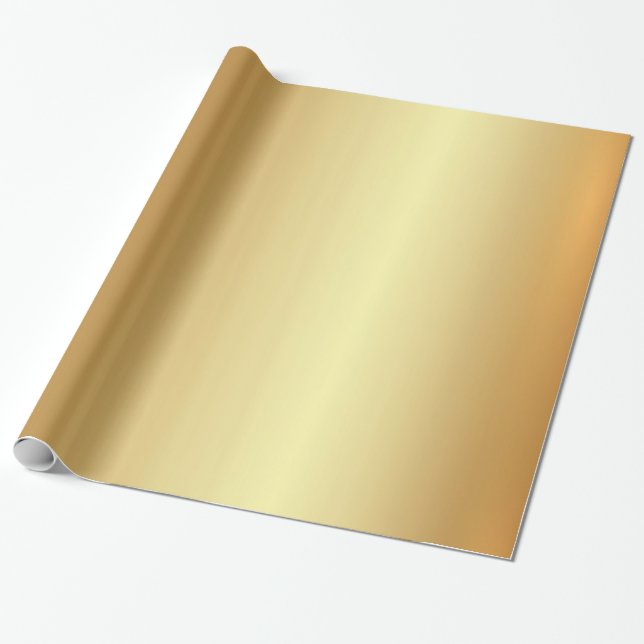 Papel De Regalo Glamour Elegant Gold Regalo Guay Moderno Golden (Desenrollado)