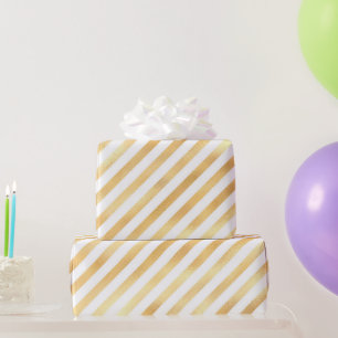 Papel De Regalo Glamur Trazo Diagonal Blanco