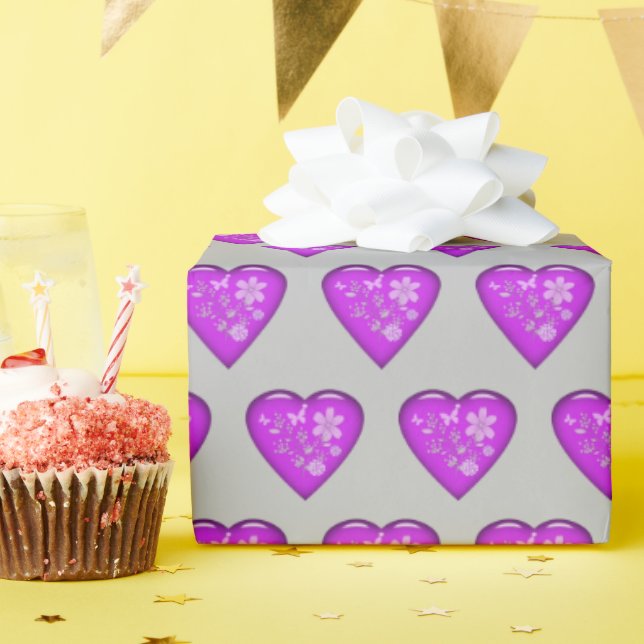 Papel De Regalo Glass del corazón (Fiesta de cumpleaños )