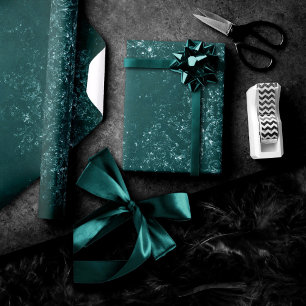 Papel De Regalo Glimmery Verde azulada Grunge   Rich Dark Green Gl