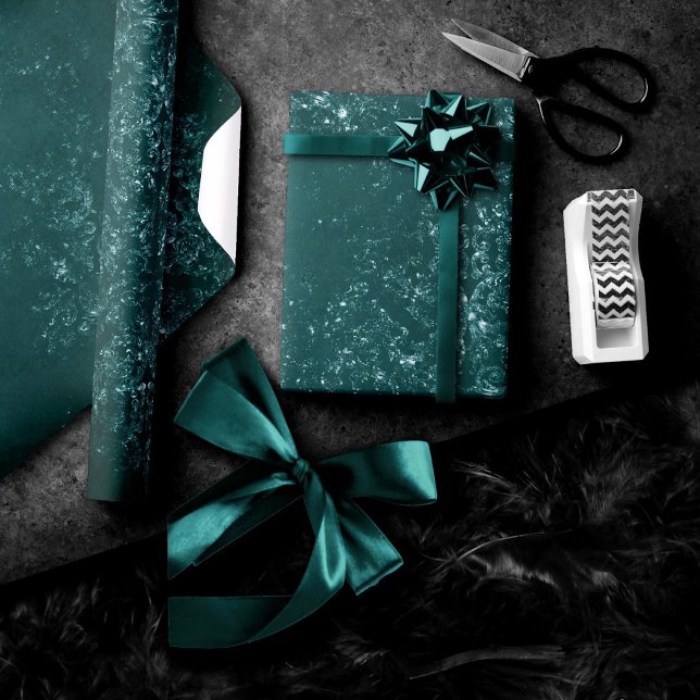 Papel De Regalo Glimmery Verde azulada Grunge | Rich Dark Green Gl (Subido por el creador)