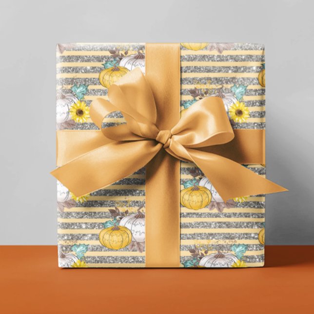 Papel De Regalo Glitter de calabaza otoñal (Subido por el creador)