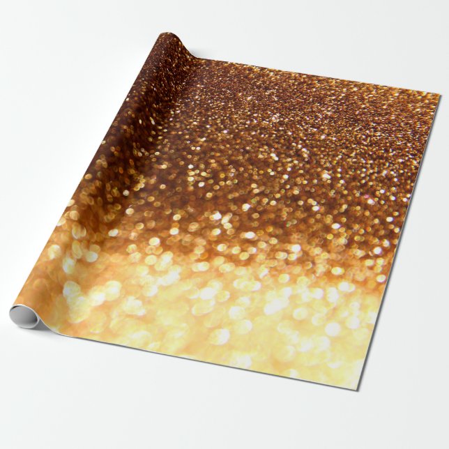 Papel De Regalo Glitter golden lights (Desenrollado)