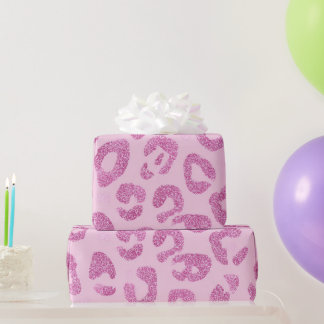 Papel De Regalo Glitter Pink Leopard Pattern