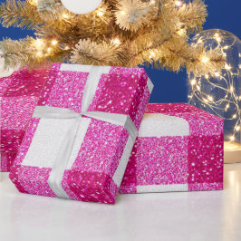 Papel De Regalo Glitter Pink Plaid Pattern