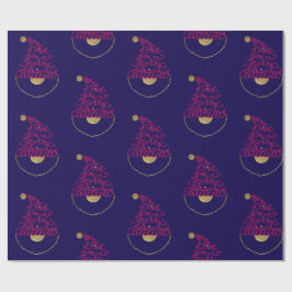 Papel De Regalo Glitter Santa Script Cute Modern Christmas 