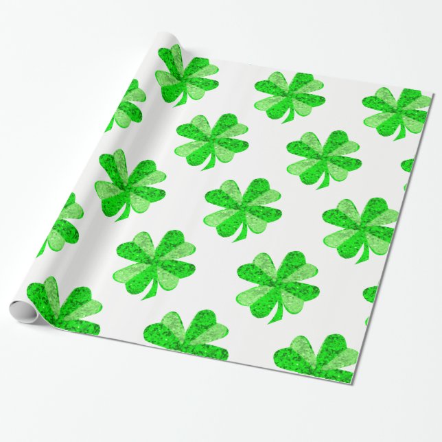 Papel De Regalo Glittering Clover (Desenrollado)