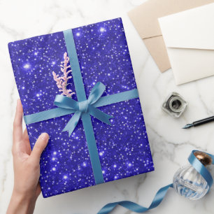 Papel De Regalo Glitzy Brillante Azul Índigo Brillante Glitter