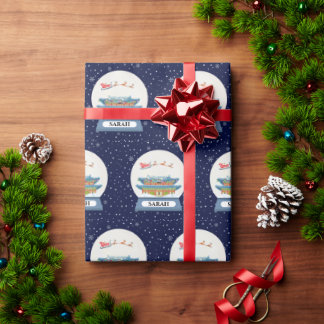 Papel De Regalo Globe de nieve de Santa Claus en Corea (personaliz