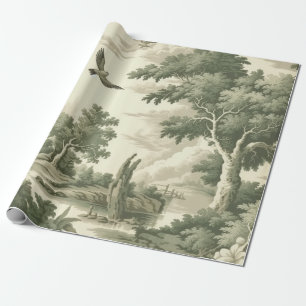Papel De Regalo Globo aerostático de toile verde del campo (2)