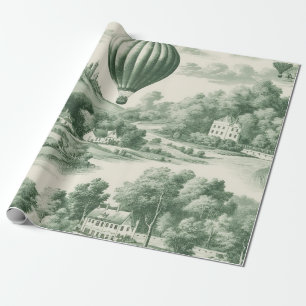 Papel De Regalo Globo aerostático de toile verde del campo (9)