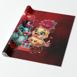 Papel De Regalo Globo cardíaco y magia Rosa: un romance de plumas,