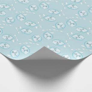 Papel De Regalo Globo de aire caliente Baby Shower Blue Gracias