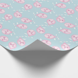 Papel De Regalo Globo de aire caliente Baby Shower Pink Gracias