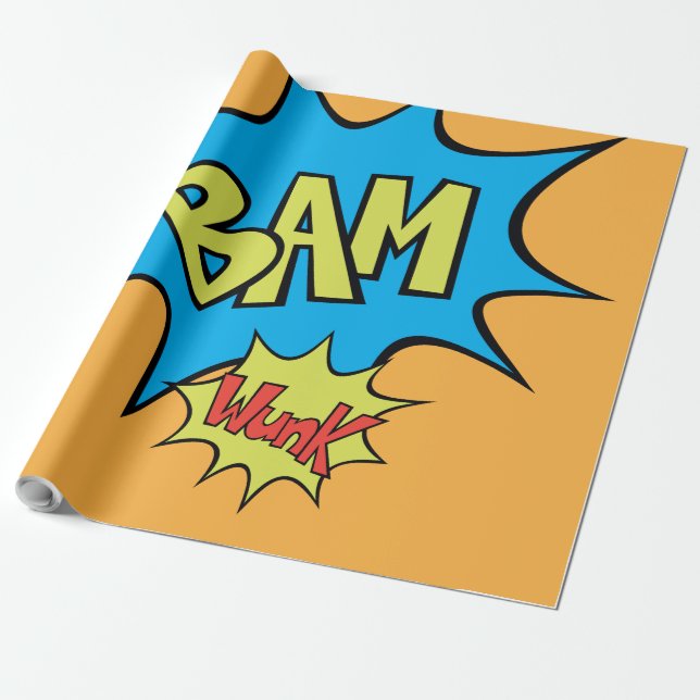 Papel De Regalo Globo de historietas "Bam" (Desenrollado)