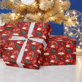 Papel De Regalo Globo de Nieve de Navidad con Adornos de Bailarina