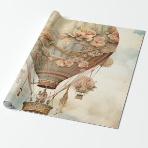Papel De Regalo Globo de Rosa Rosa Pastel Teal Cuento de Hadas Vic