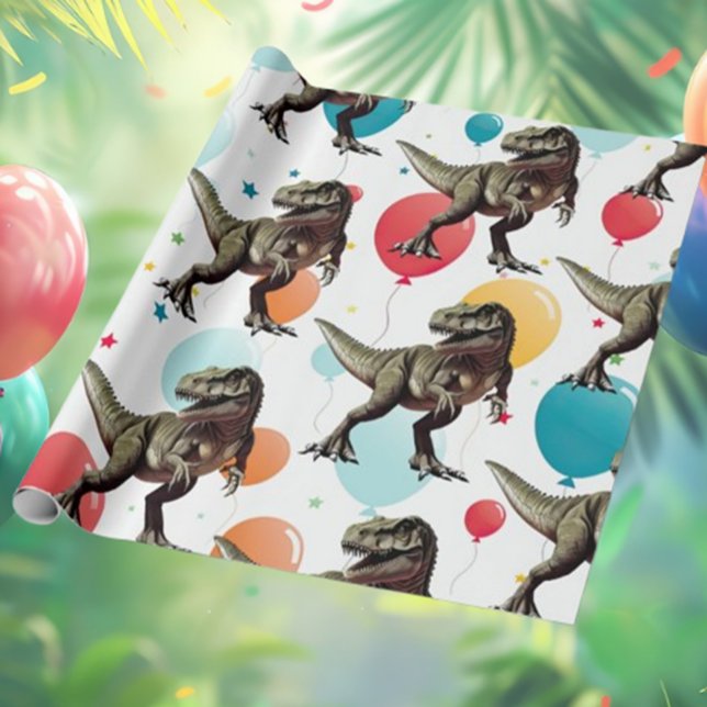 Papel De Regalo Globo Fiesta de Dinosaurio (T-Rex Party Supplies for Your Little One!)