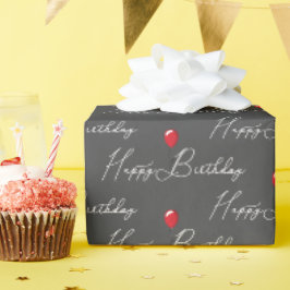 Papel De Regalo Globo rojo de cumpleaños con texto