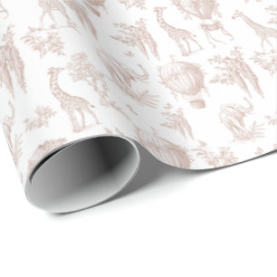 Papel De Regalo Globos aerostáticos Toile Safari sin género