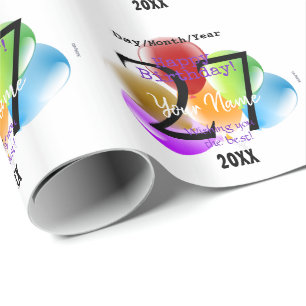 Papel De Regalo Globos Ajuste de regalo de cumpleaños personalizad