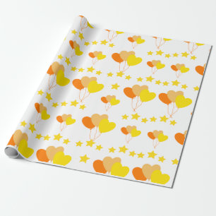 Papel De Regalo globos cardíacos con estrellas