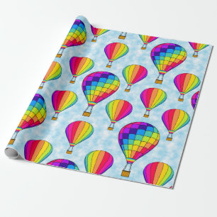 Papel De Regalo Globos de aire caliente Colores del arco iris