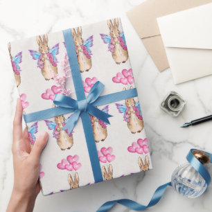 Papel De Regalo Globos de alas de mariposa de conejo clásico