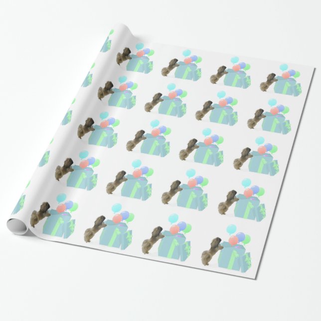 Papel De Regalo Globos de Celebración de Pekinés (Desenrollado)