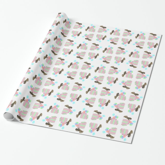 Papel De Regalo Globos de Celebración de Pekinés (Desenrollado)