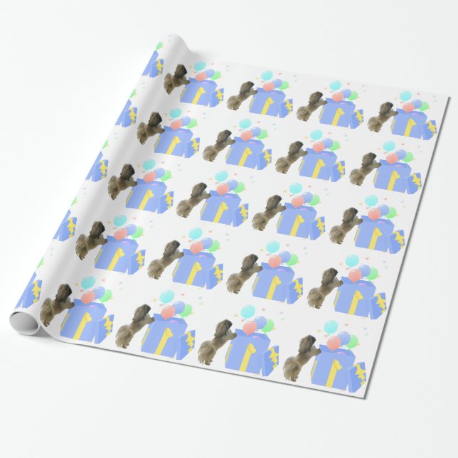 Papel De Regalo Globos de Celebración de Pekinés (Desenrollado)