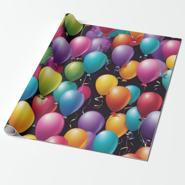 Papel De Regalo Globos de colores (Desenrollado)