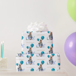 Papel De Regalo Globos de conejo para primer cumpleaños