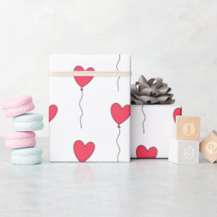 Papel De Regalo Globos de Corazón