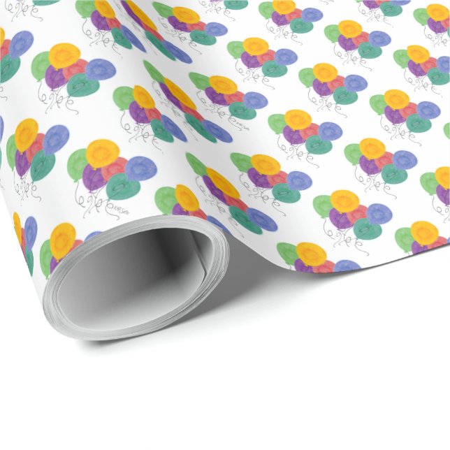 Papel De Regalo Globos de cumpleaños (Esquina del rollo)