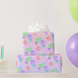 Papel De Regalo Globos de cumpleaños con arcoiris