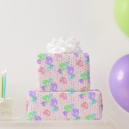 Papel De Regalo Globos de cumpleaños con puntos de polka