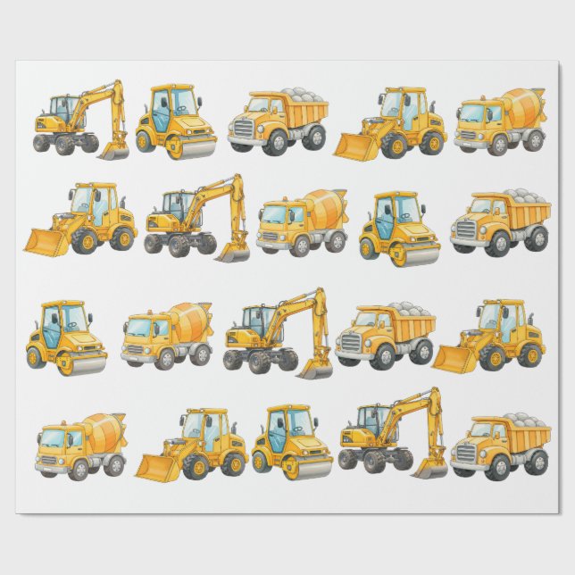 Papel De Regalo Globos de cumpleaños de construcción | Zona de Cum (Superficie plana)