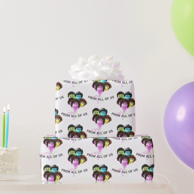 Papel De Regalo Globos de cumpleaños divertidos en blanco (Regalos de fiesta)