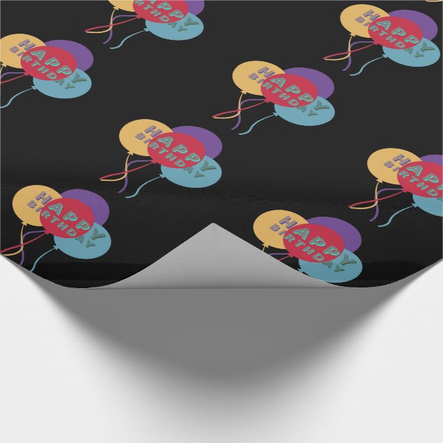 Papel De Regalo Globos de cumpleaños felices (Esquina)