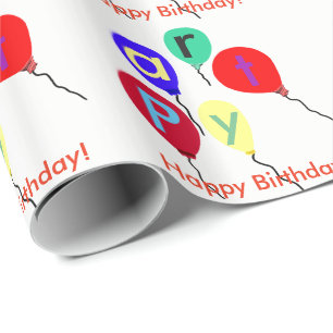 Papel De Regalo Globos de cumpleaños felices