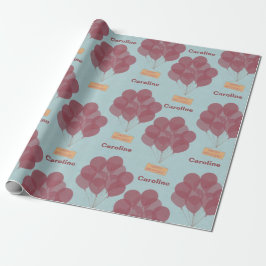 Papel De Regalo Globos de cumpleaños felices personalizados