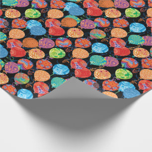 Papel De Regalo Globos de cumpleaños modernos sobre negro