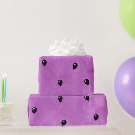 Papel De Regalo Globos de cumpleaños negros sobre acuarela rosa