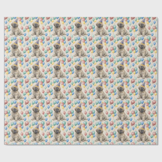 Papel De Regalo Globos de fiesta de cumpleaños de cachorro de mast