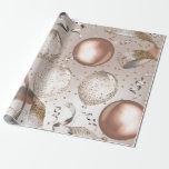 Papel De Regalo Globos de Rosa Dorado y Purpurina Fiesta Sweet 16<br><div class="desc">Papel de regalo personalizado</div>